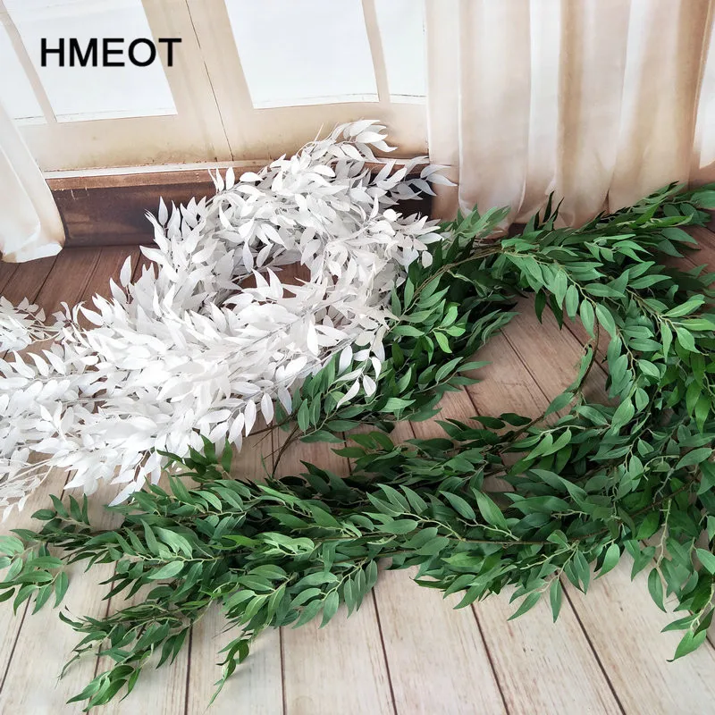 HMEOT, 1,9 м, высокое качество, имитация ивовой лозы, свадебный цветок, настенные украшения, цветок, окно, балкон, украшение, искусственное растение