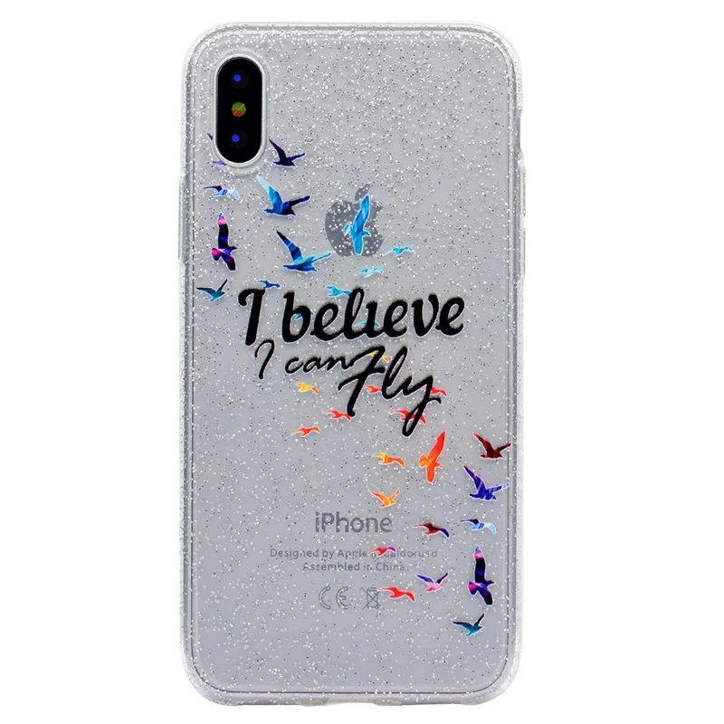 Cute cartoon glitter silicone case iphone x (11)