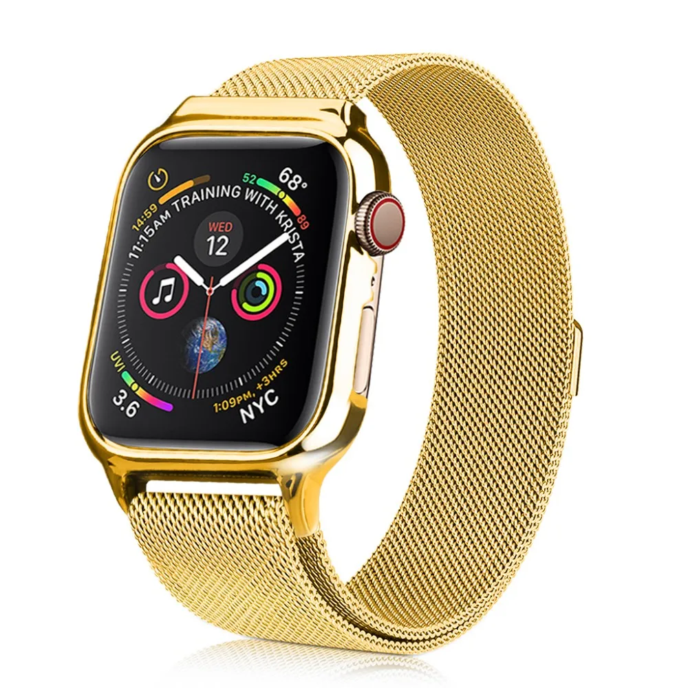 Металлический чехол с магнитной Миланской петлей для часов Apple Watch Series 4, 40 мм, 44 мм, ремешок для браслета iWatch 4