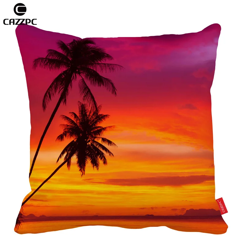 Summer Palm Trees Sunset Tropical Beach Car Decorative Throw Summer Palm Trees Sunset Tropical Beach Car Decorative Throw Pillowcase Pillow Cases Cushion Covers Sofa Chair Home Decor In Cover From