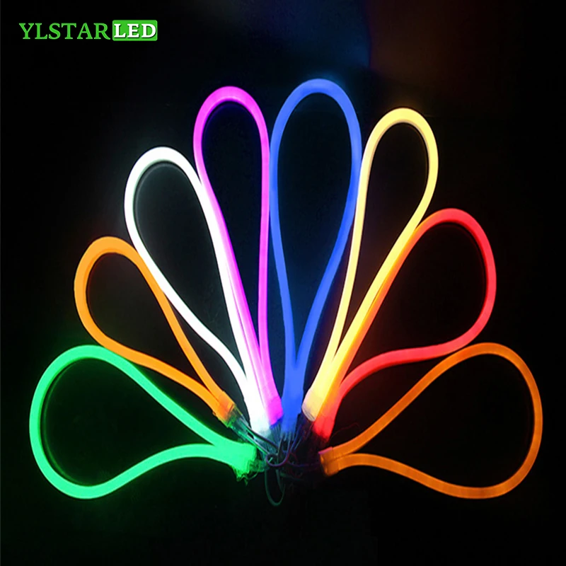 

YLSTAR LED Neon Strip RGB DC24V SMD2835 60LEDs/M soft Neon tape BAR light Power Plug Size:14x26mm Waterproof IP67