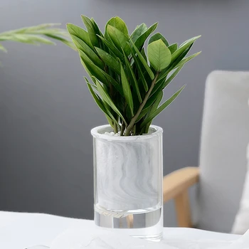 

Home Ceramic Plants Pot Flower Succulent Self Watering Pot for Office Desktop Maceta verde auto absorbente RT99
