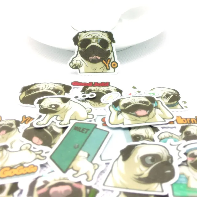 40Pcs Everyday pug is funny Sticker for kids toys phone School Supply Fashion Decoration Vinyl Decals DIY Stickers scrapbooking 1