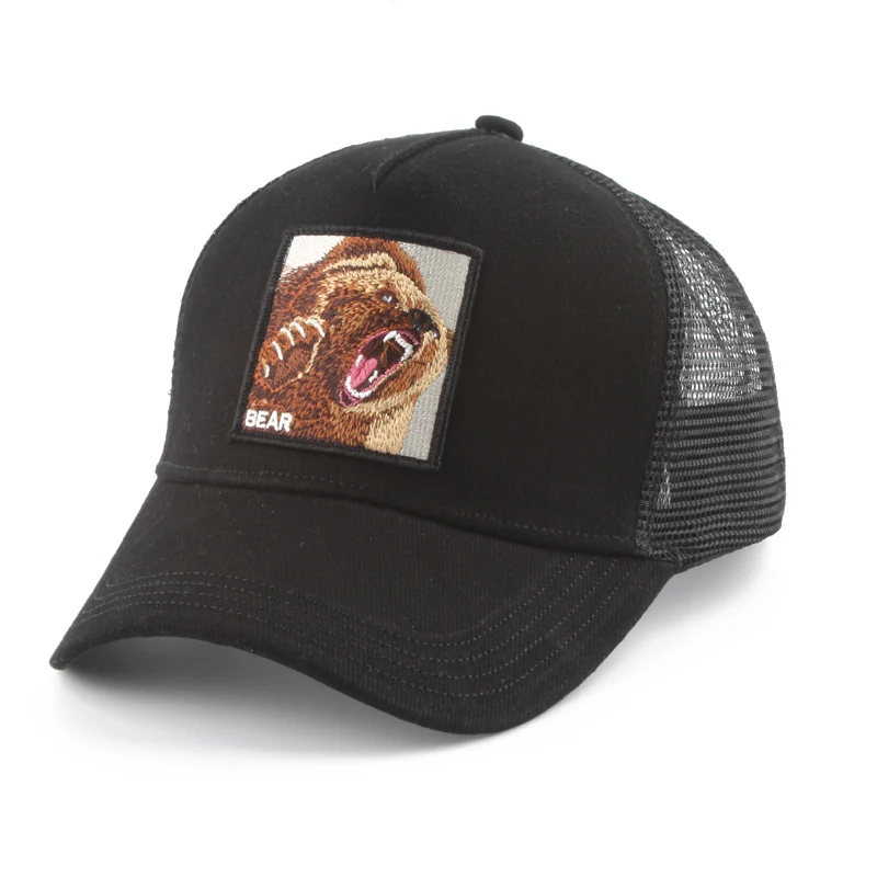 

Fashion Summer Mens Baseball Cap Animal Embroidery Dad Hat Men gorra animales Snapback Breathable Mesh Trucker Cap