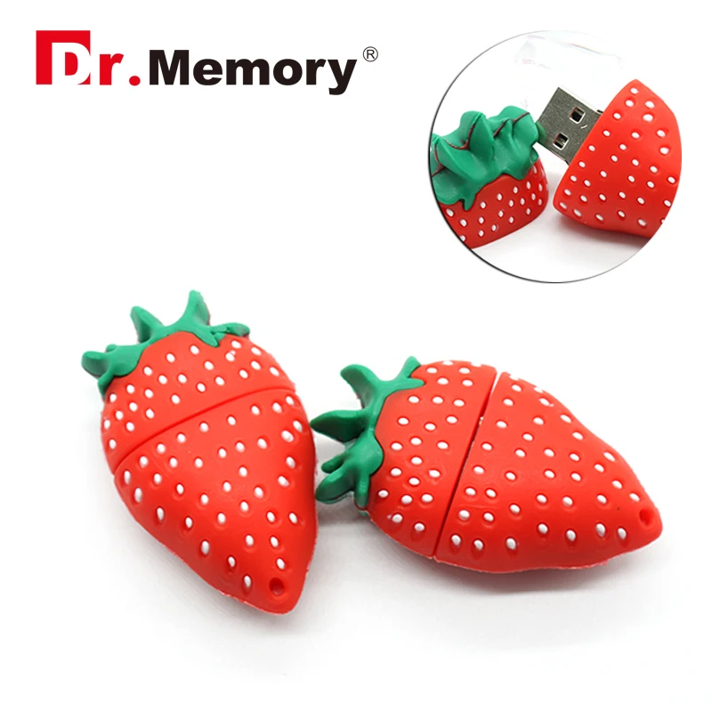 Cartoon USB Flash Drives Strawberry Banana Chili Pen Drive Real Capacity 128MB 4GB 8GB 16GB 32GB 64GB Memory Stick Cute Pendrive
