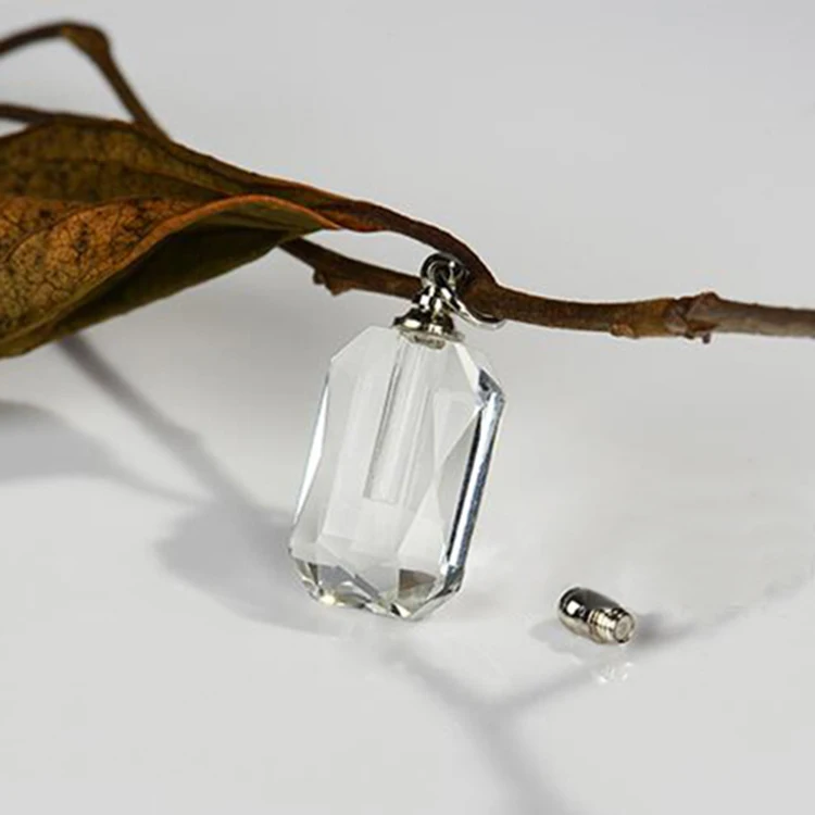 

3PCS Rectangle Crystal Vial perfume vial pendant crystal wishing bottles Perfume Name on rice vial Pendant