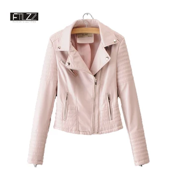 

Women Black Punk Leather Jacket 2018 New Spring Autumn Solid Long Sleeve Zipper Slim Casual Short Pu Motorcycle Female Jacket