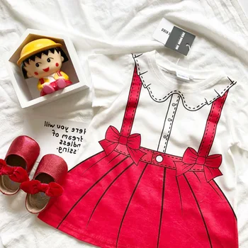 

Children's Summer Dresses 2019 Girls Back-strapped Dresses Princess Skirt Children's Long Short Sleeve T-shirt