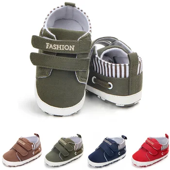 

Baby Soft Sole Non-slip Canvas Shoes Boys Girls Solid Breathable First Walkers Footwear Newborn Casual Crib Shoes NBB0102