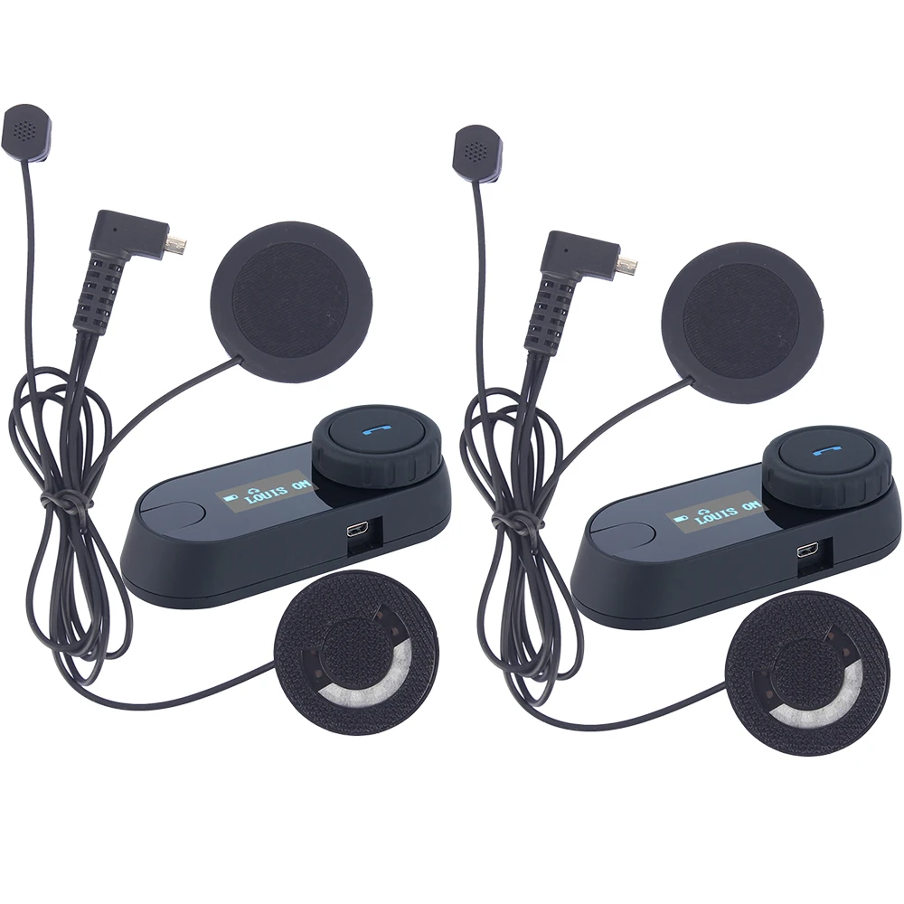

2 pcs Bluetooth Motorcycle Helmet Intercom Motorrad Interphone Helmet Headset LCD screen FM Radio+Soft Earphone