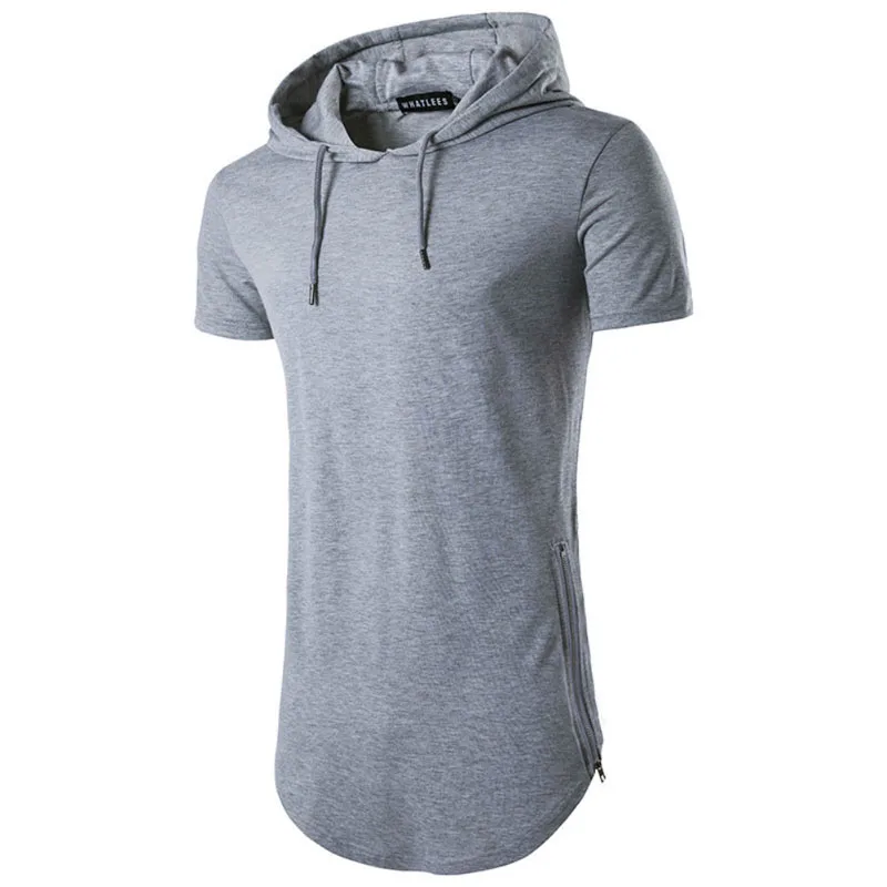 Men's Shirt Top Basic Extended Short Sleeeve T Shirt Elongated Tee ...