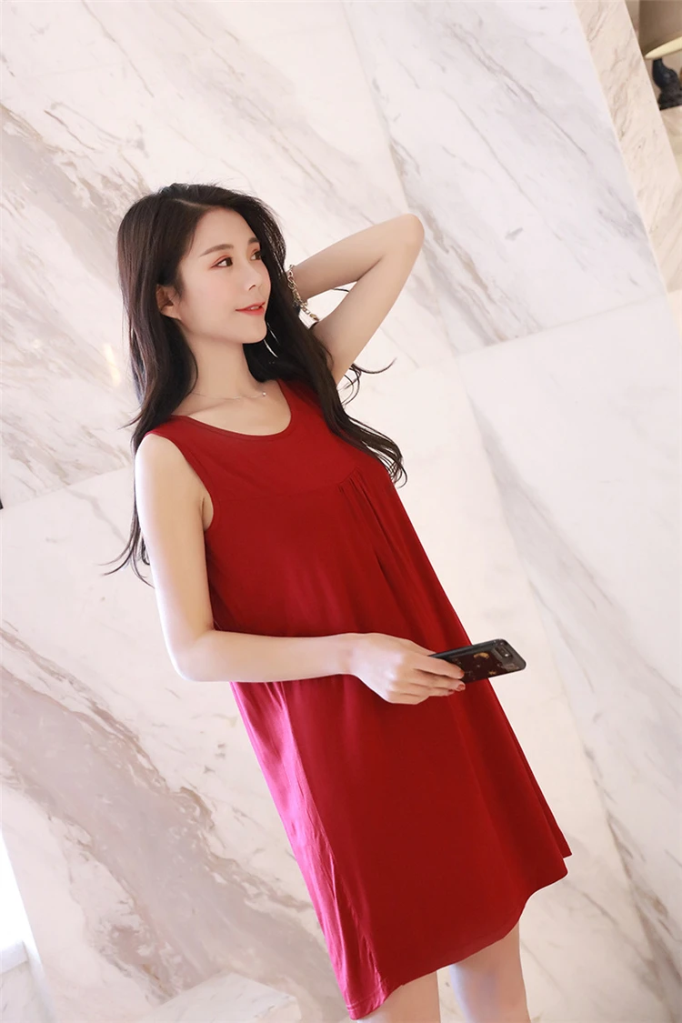 Nursing Dress Summer loose Maternity Dresses Sleeveless Pregnancy Dress for Pregnant Women Daily Home Wearing Maternity Clothes (38)