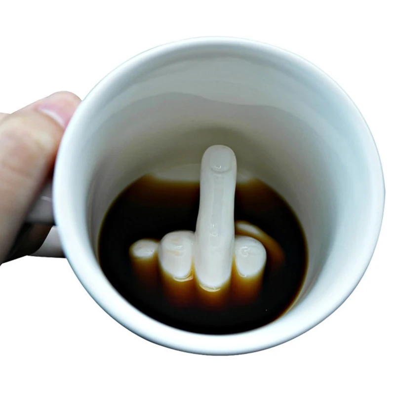 Творческий белый средний палец стиль чашки новинка Смешивание Кофе Молоко чашка смешная керамическая чашка