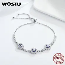 WOSTU 925 пробы серебро Сансара Eye Браслет для Для женщин Свадебная стерлингового серебра 925 ювелирные изделия подарок FIB002