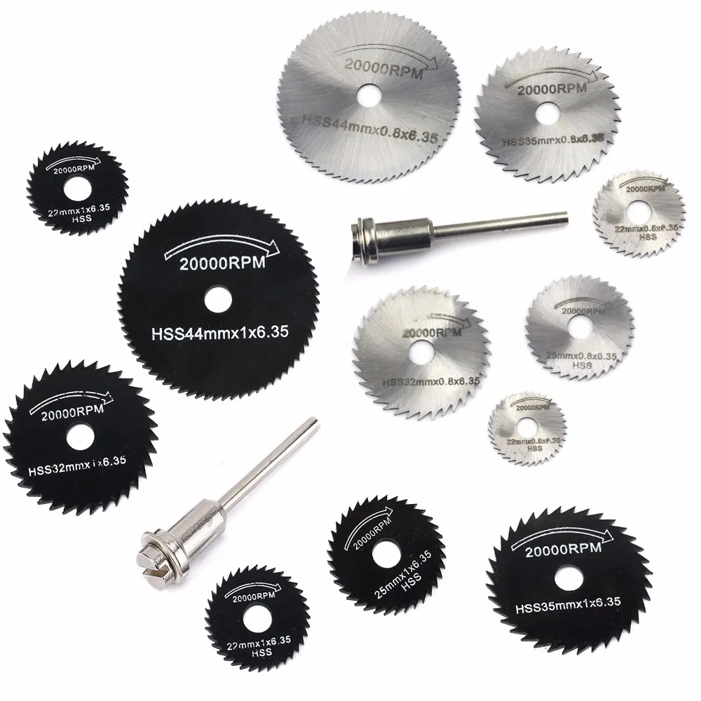 SPTA 14Pcs Drill Dremel Accessories HSS Mini Circular Saw Blades Wood