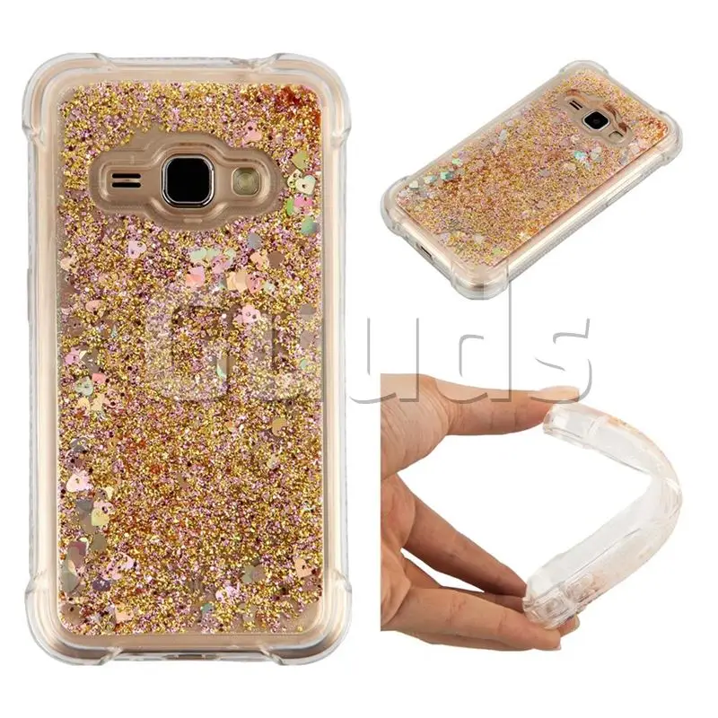 Dynamic Liquid Glitter Sand Quicksand Star TPU Case for Samsung Galaxy J1 2016 J120 - Diamond Gold