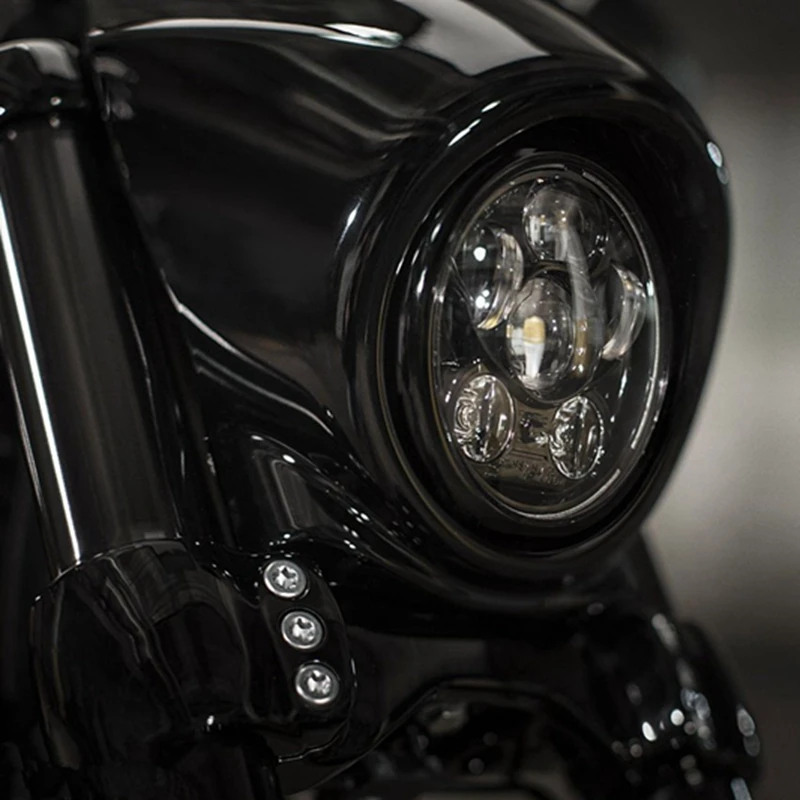 Черный светодиодный проектор для фар подходит Sportster Iron 883 Dyna Street Bob FXDB 45 Вт 5 3/4 75