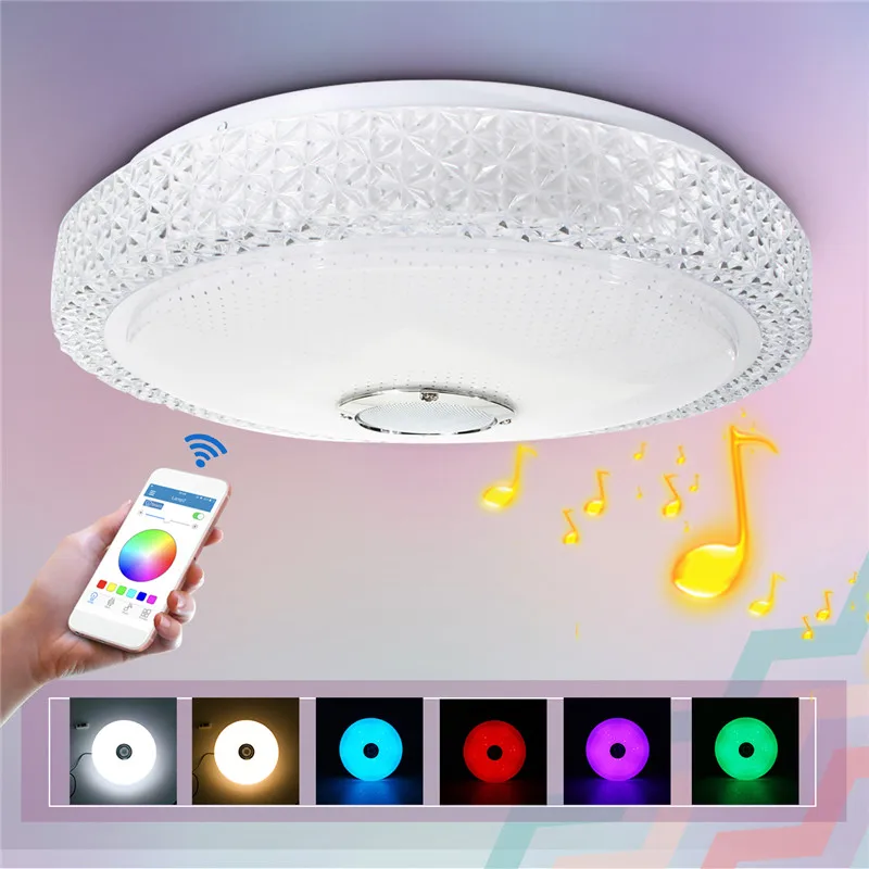 Mising 220V Ceiling Lights Modern 48W RGB Smart Dimmable Bluetooth Music APP Remote Control Lamp Bedroom Ceiling Lamp Mising 220V Ceiling Lights Modern 48W RGB Smart Dimmable Bluetooth Music APP Remote Control Lamp Bedroom Ceiling Lamp