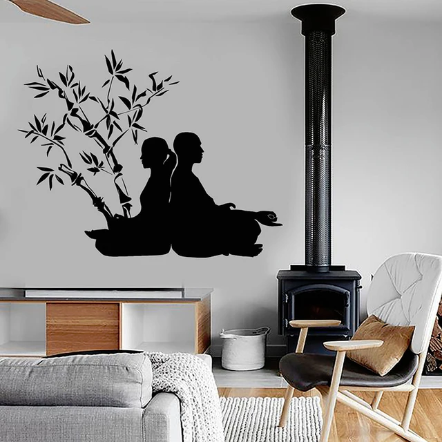 yoga poses wall decals buddhism vinyl wall stickers for yoga studio