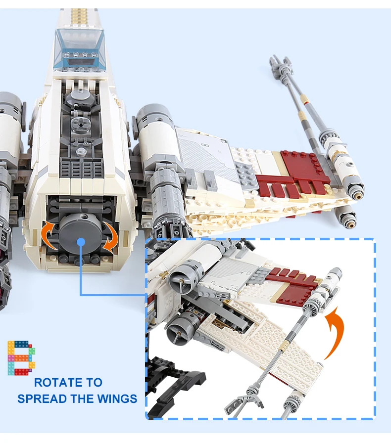 05039 Модель star войны UCS Rebel красный пять X wing Звездный истребитель совместим с 10240 Строительные кирпичи рождественские Наборы игрушки для детей, подарок