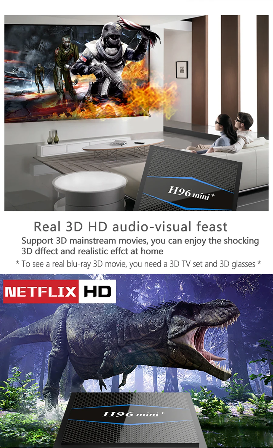 H96 Mini Plus TV BOX Android 7.1 OS Smart TV Box 2GB 16GB Amlogic S905W Quad Core 2.4GHz WiFi DLNA HDR 4k Set top box H96Mini 2