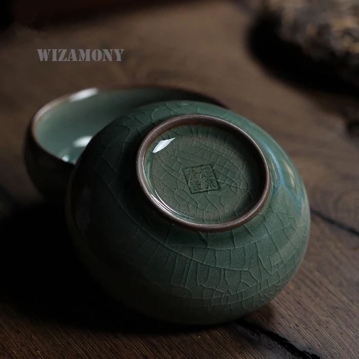 Китайский фарфоровый чаша Longquan Celadon чайное блюдце для чая золотая рыбка 60 мл