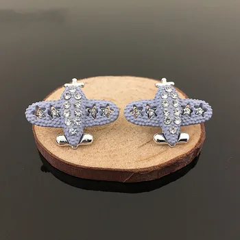 

50pcs Fashion Aircraft Plain Spray Painting Rhinestone Applique Crystal Metal Hairpin Decor Kawaii Bag Shoes Embellishment