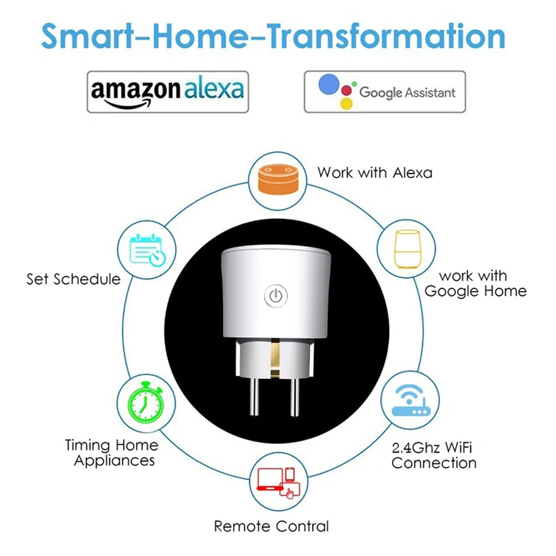 30 шт. wifi Smart EU Plug 16A Smart Socke аудио управление умная розетка синхронизации голосовое интеллектуальное управление DHL