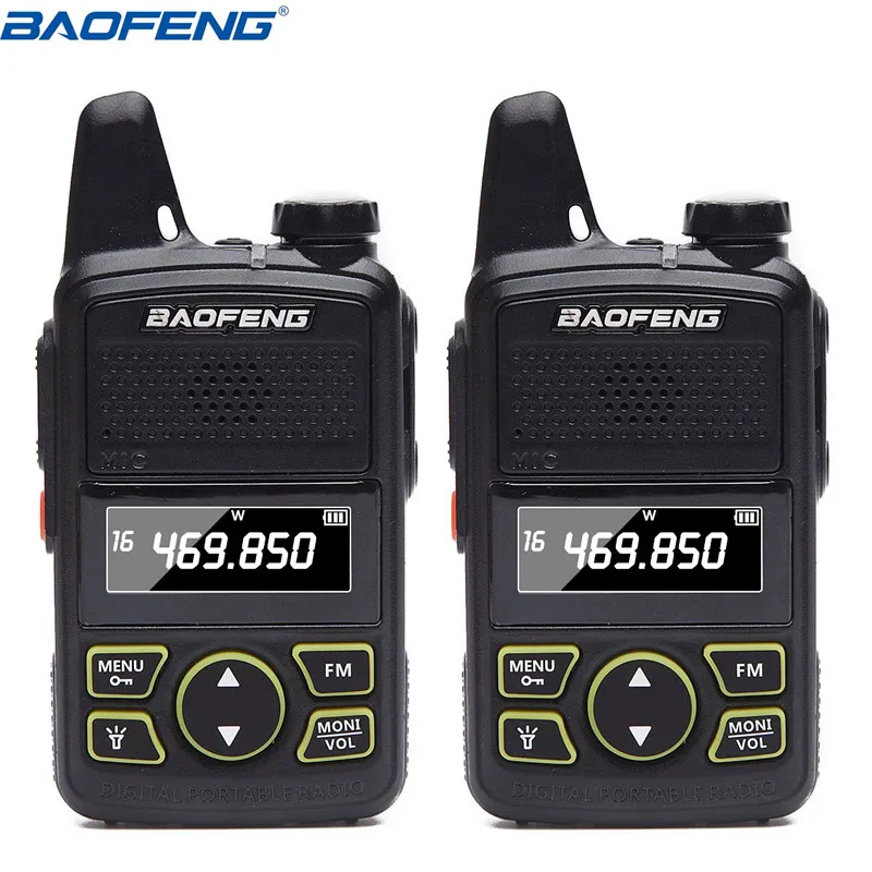 BAOFENG портативная мини рация 2 шт. для детей UHF двухсторонняя FM радио функция Ham T1 USB