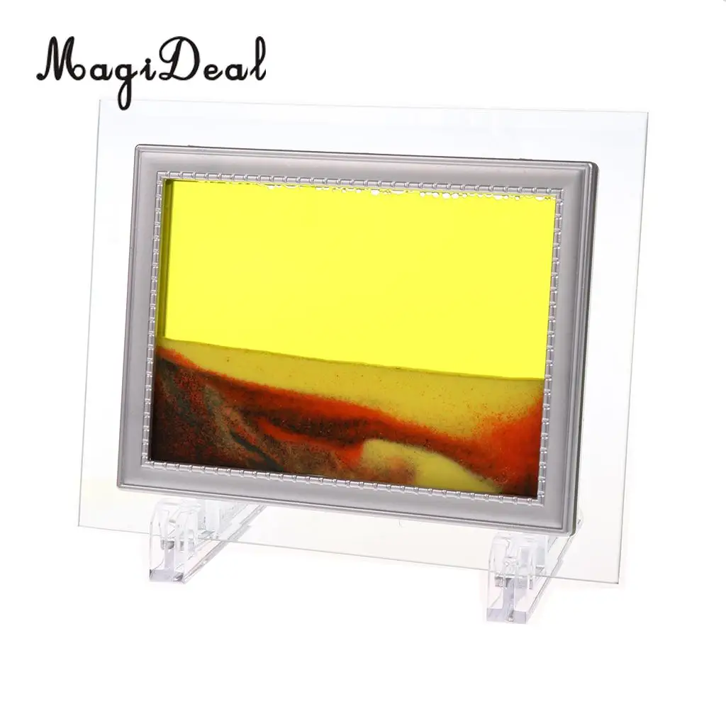 Mix Visual Illusion Floating Liquid Motion Timer Landscape Liquid Sanglass Flowing Sand Drawing Toy Desk Supplies 