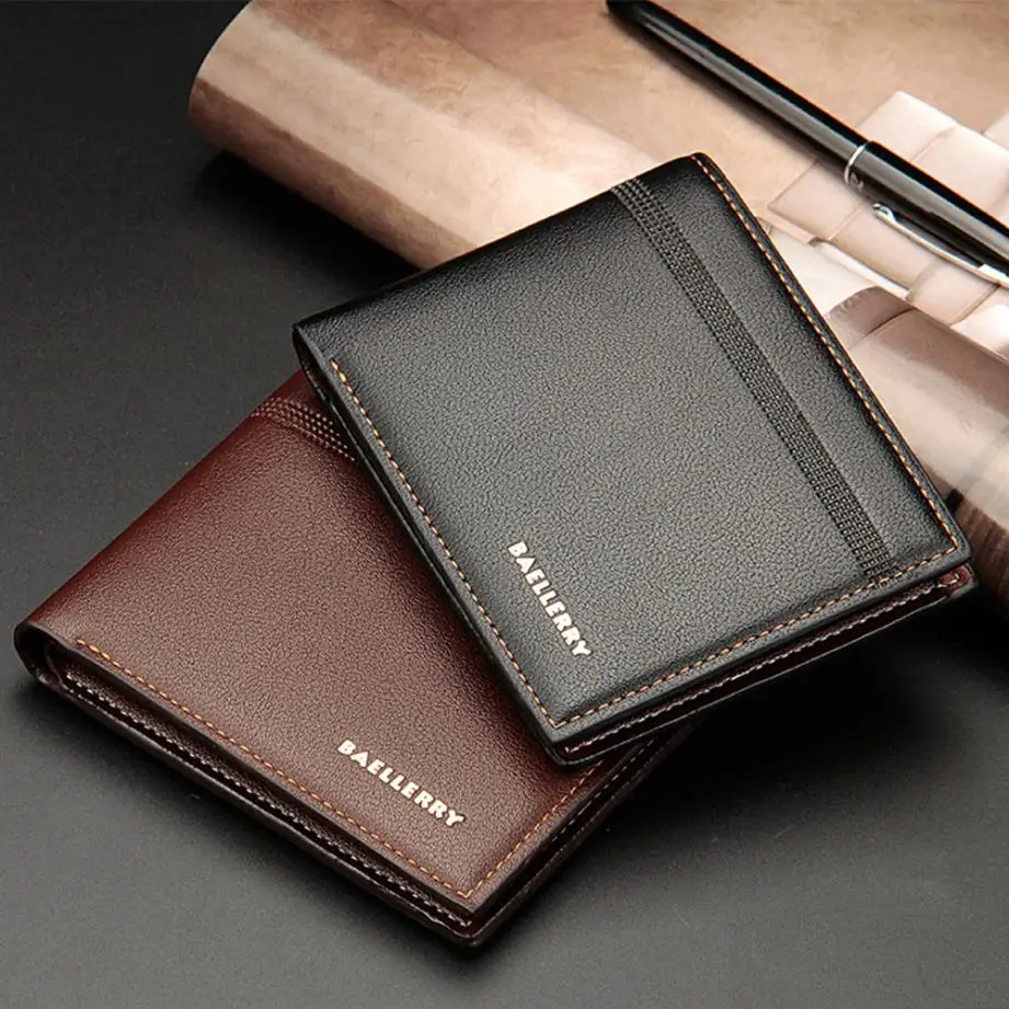 mens wallet cartera hombre Leather ID Card Holder Billfold Purse Wallet ...