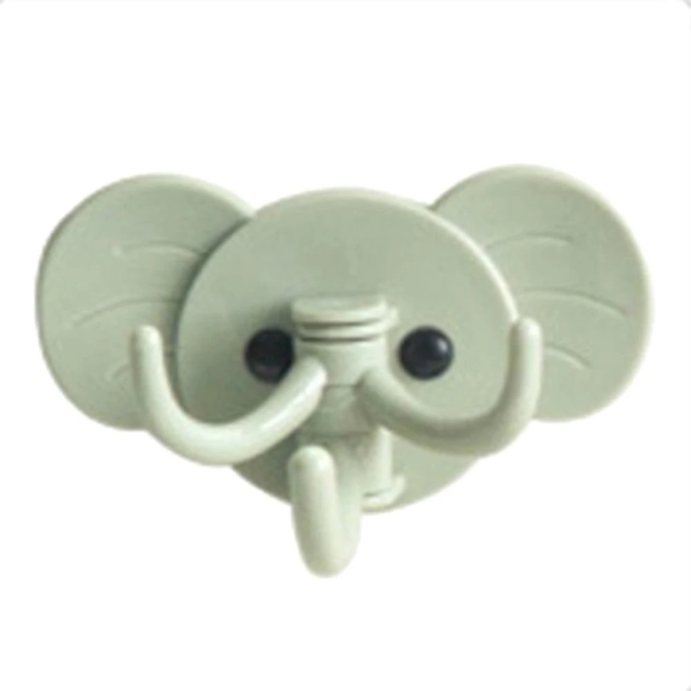Креативный слон бесшовный настенный самоклеящийся крючок для кухни и ванной многофункциональный стеллаж для хранения - Цвет: Green