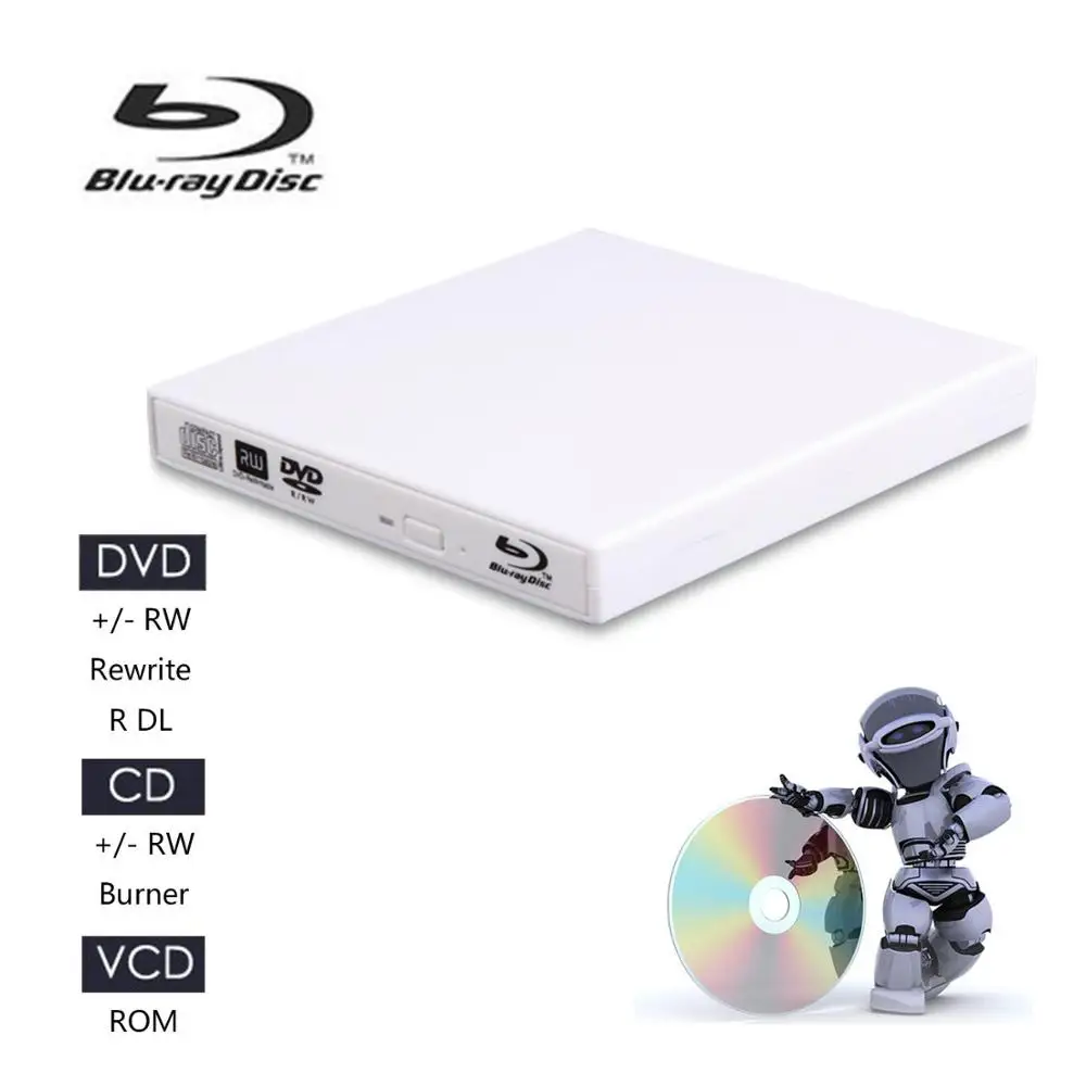 YiYaYo Привод Blu-Ray USB 2,0 DVD RW горелка Писатель BD rom привод Blu Ray CD rom плеер для ноутбука Настольный компьютер окно 10 iMAC