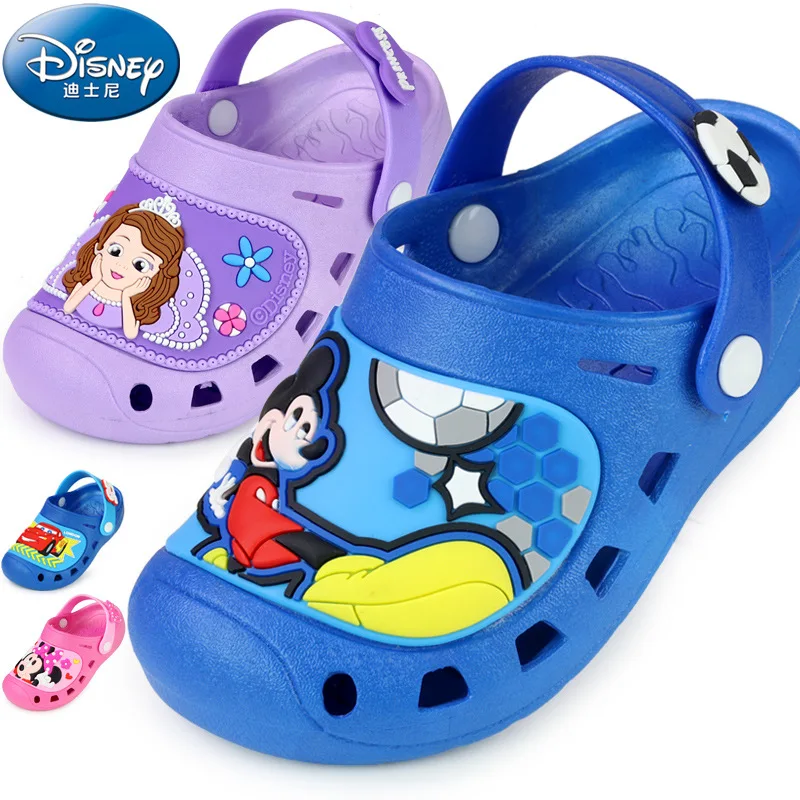 Disney 2018 летняя новая детская обувь для мальчиков и девочек с отверстиями пляжные