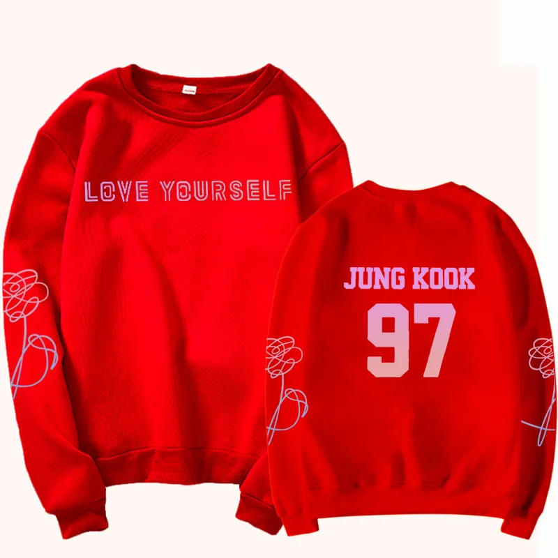 jungkook Unisex hoody kpop jung kook hoodies 97 sweatshirt love yourself KPOP hoody sweatshirt XL for casual harajuku kpop hoody