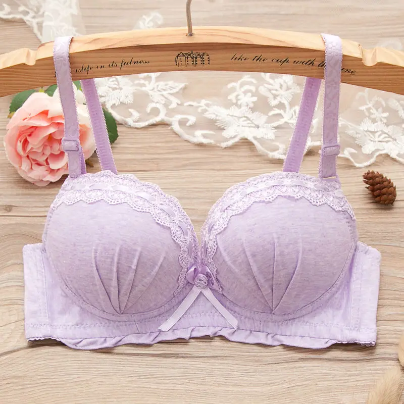 Cute Women Push Up Bra Sets Lovely Girls Underwear Cotton Bra Bow 