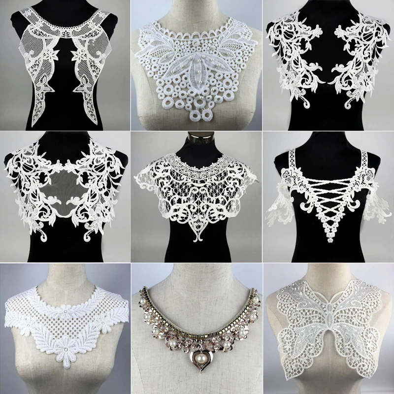 Adorno de tela encaje para cuello, para vestido, apliques ropa, blusa, bricolaje, decoración disfraces, álbum de recortes|Encaje| - AliExpress