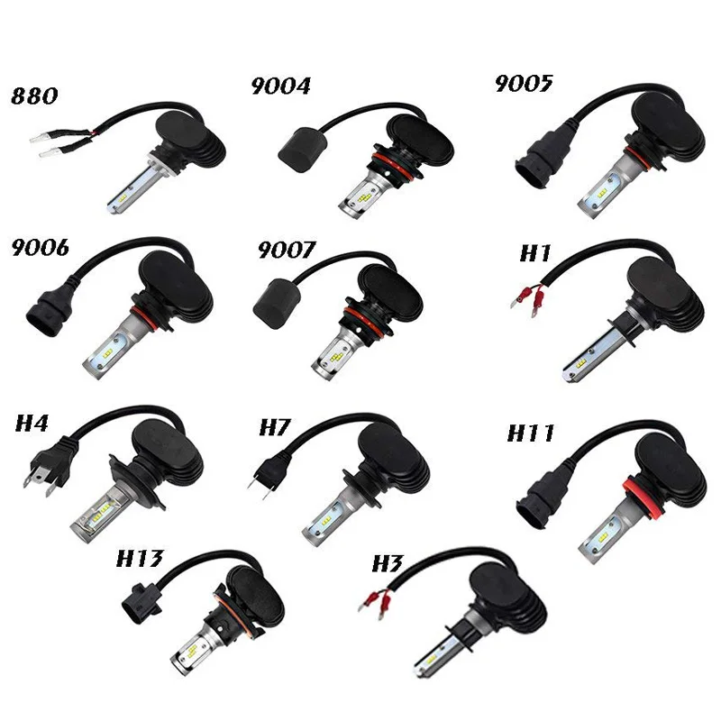 Светодиодные H4 H7 H11 лампы для фар комплект H1 H3 880 881 LED 9005 HB3 9006 HB4 9004 HB1 9007 HB5 50 Вт 8000LM