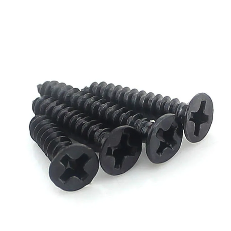 

200PCS-M2.3*5/6/8/10/12 GB846 Black Small Screw Sountersunk Head Tapping Screws High Quality