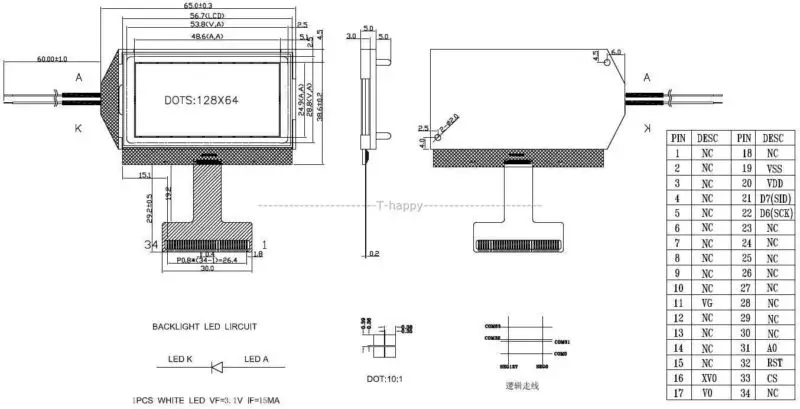 12864B точечный матричный графический ЖК дисплей экран для Mega328 12864 ESR измеритель