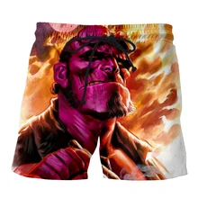 Мужские повседневные шорты с 3d принтом «hellboy» быстросохнущие пляжные летние шорты с принтом «череп»/«пистолет»/«Человек-паук»