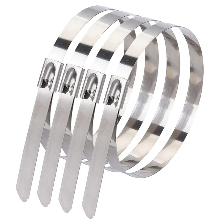 100pcs 11.8 Inches Stainless Steel Exhaust Wrap Coated Locking Cable