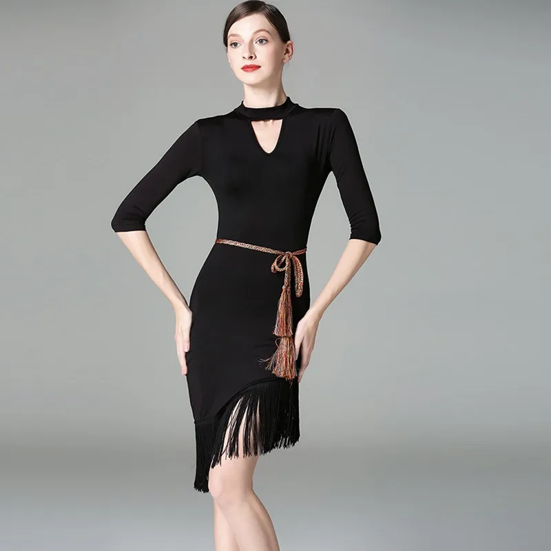 black latin dress modern dance costumes for women latin salsa dress