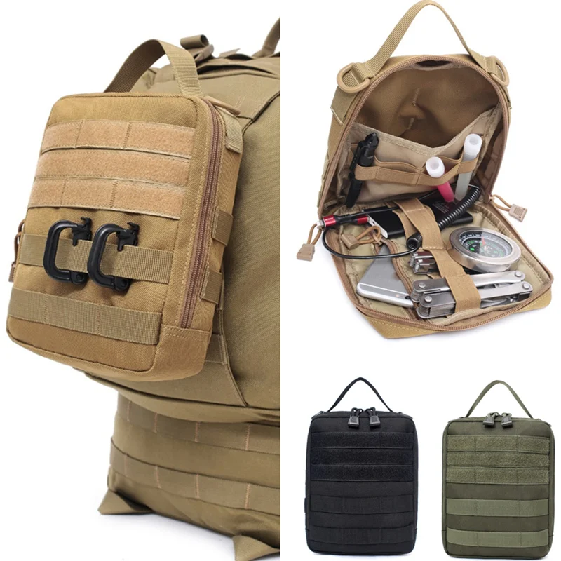 

Outdoor Tactical Molle Belt Medical Pouch Utility Military Accessories Pouches EDC Waist Bag Emergency First Aid Hunting Bags