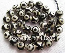 wholesale 39pcs Faceted 10mm chequered with black and white Fire agates Round loose beads Min Order