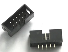 10PCS Pitch 2.54mm 2x5Pin DC3 10 Pin Straight Male Shrouded PCB IDC Socket Box Header
