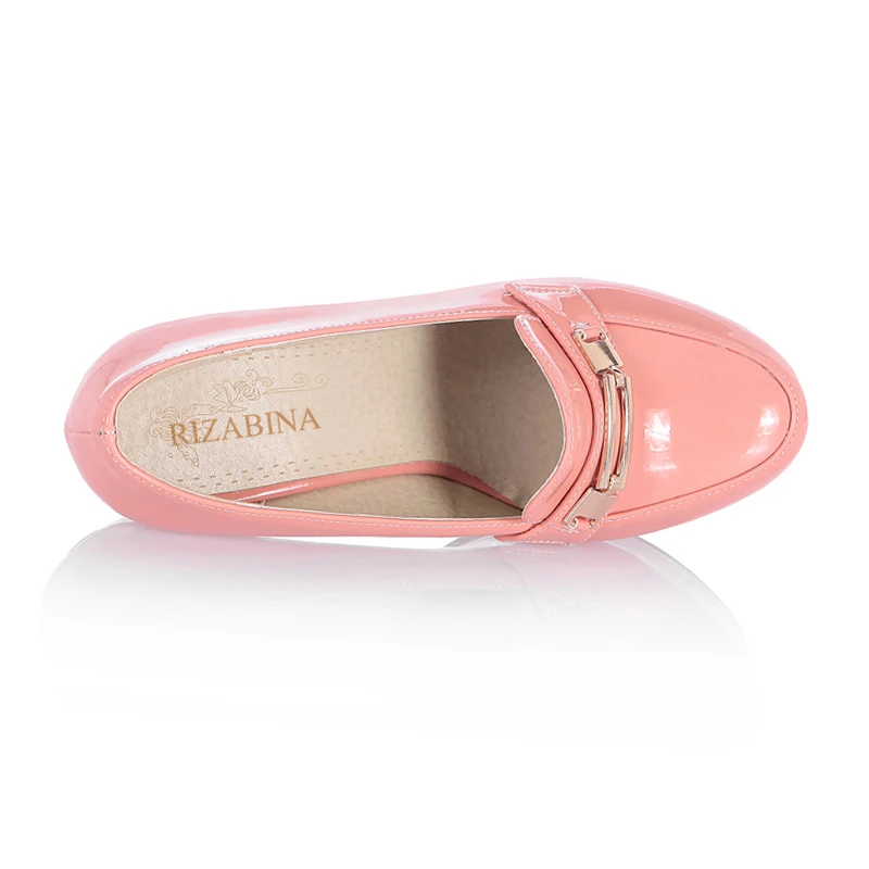RIZABINA/женские туфли на высоком каблуке модные офисные лодочки платформе размеры 34