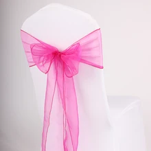 25 шт свадебный стул Луки кристалл лента на стул из органзы Галстуки Для Свадьба дома вечерние событие банкет украшения