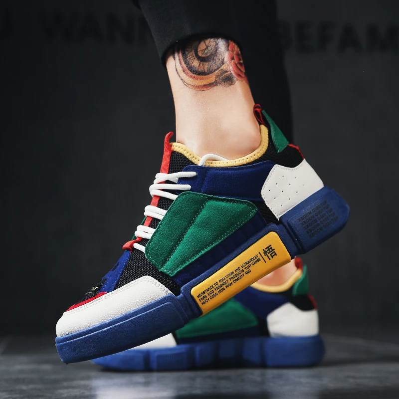 

2018 Design Men's Running Shoes lace-up Retro mens Sneakers PU outdoor Sport shoes zapatos hombre size 39-44 D258s