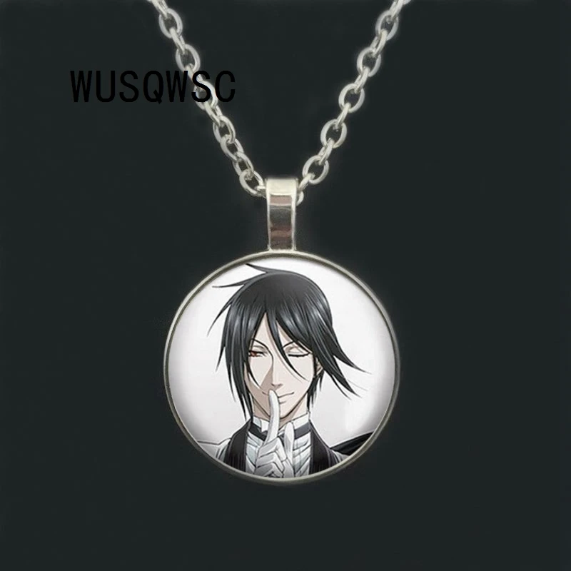 WUSQWSC Черный Дворецкий стеклянный кабошон для кулона ожерелье Kuroshitsuji Ciel Phantomhive